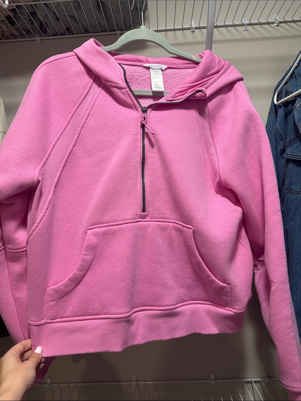 Jockey Pink Half-Zip Crewneck Pullover Hoodie